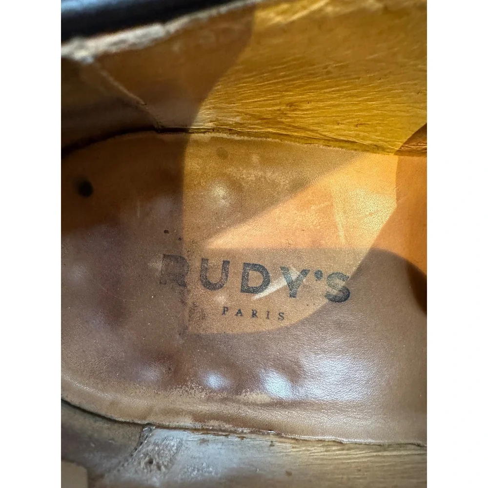Rudy's Paris black Leather Cap Toe Oxford Dress Shoes Lace Up Formal Business‎
